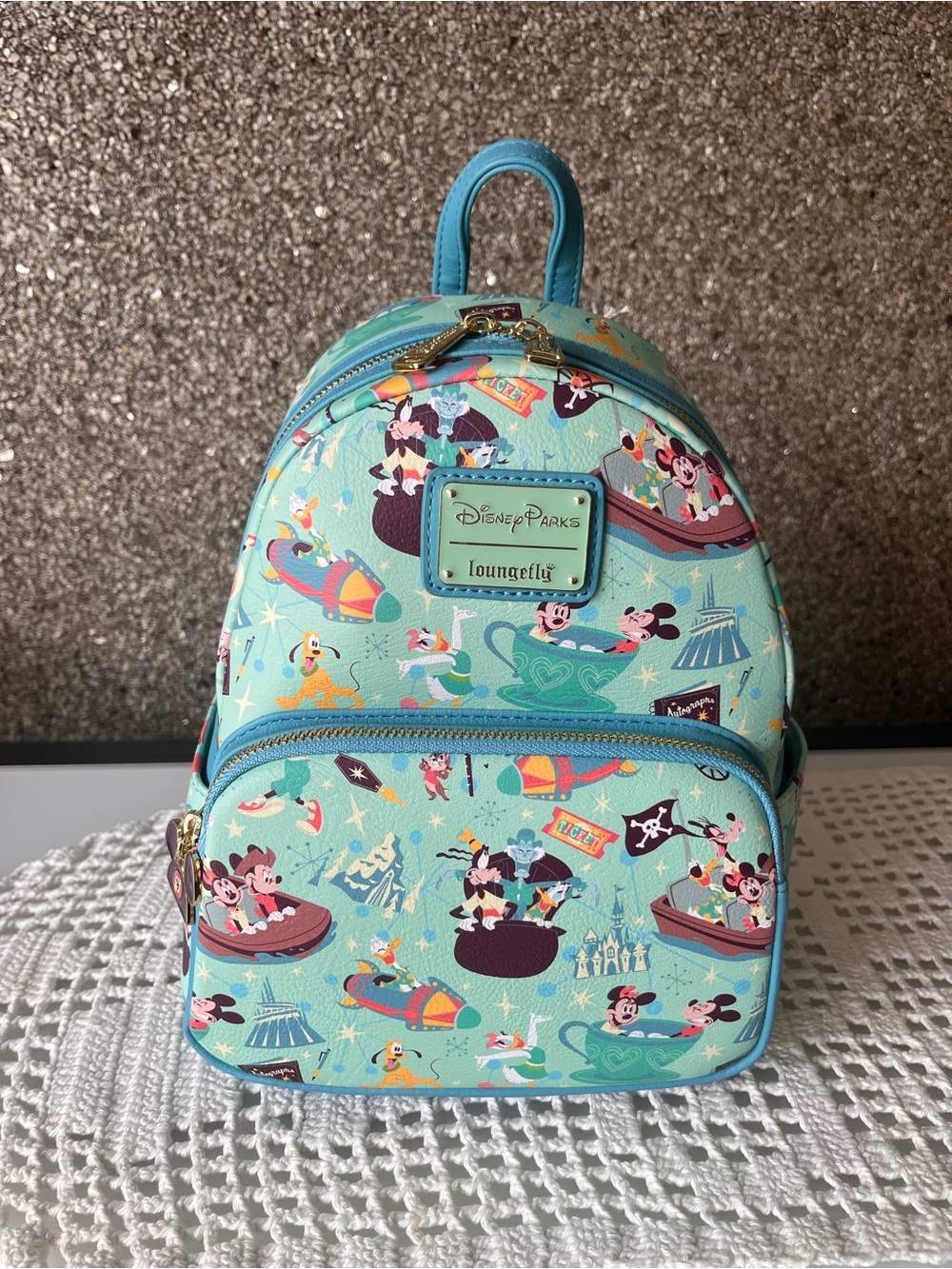 Disney Teal Loungefly play in the park Mini Backpack